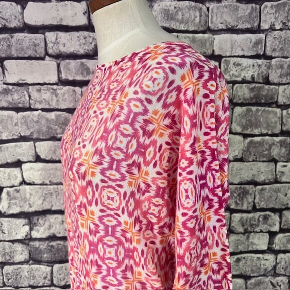 Chico's Multicolored 3/4 Sleeve Lightweight Pullover Sweater Size M - Picture 4 of 8